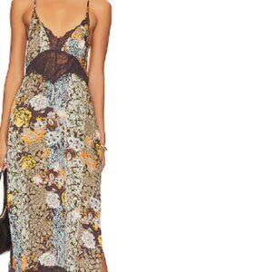 x Intimately Free People Right Now Midi Slip In Hot Fudge Combo New With Tag